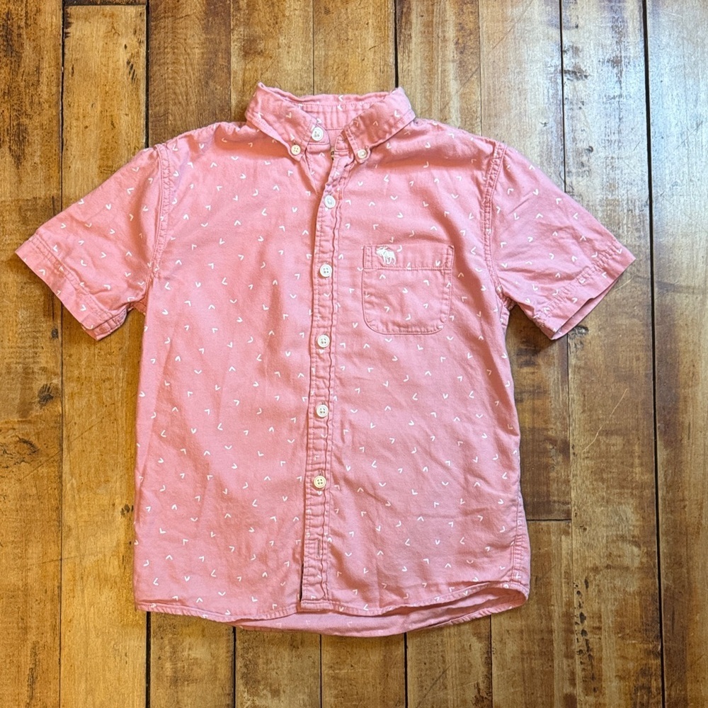Abercrombie Kids button down shirt 7 to 8 pink spring Easter summer cotton